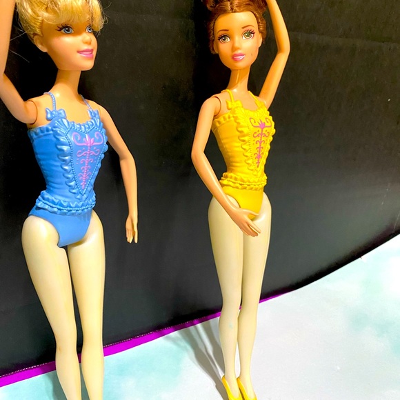 DISNEY BEAUTY AND THE BEAST BELLE & CINDERELLA BALLERINA POSABLE 2012 DOLLS 12” - Picture 4 of 13